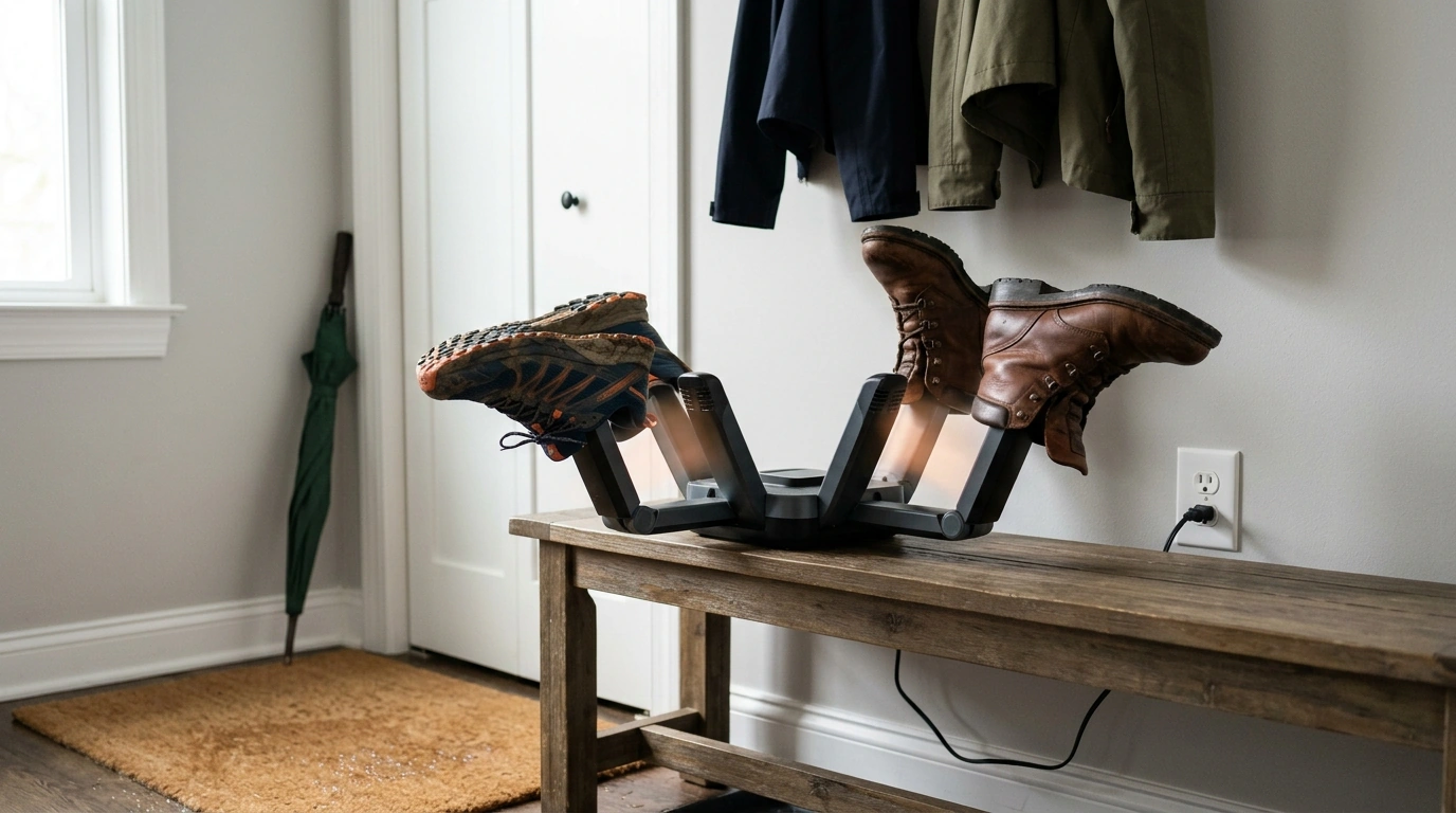 Foldable Shoe & Boot Dryer: Timer + UV, Dries 2 Pairs