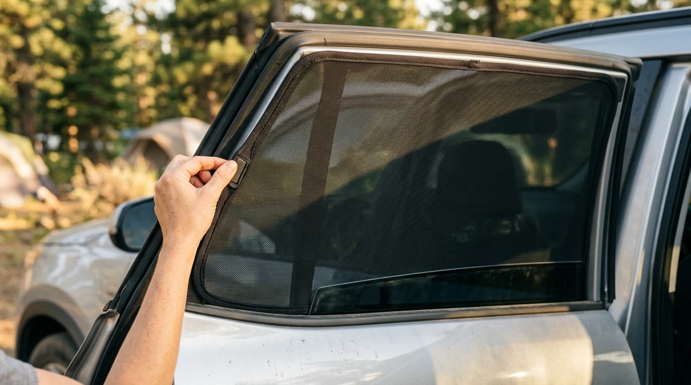 Magnetic Car Window Mesh Shades: UV & Bug Protection