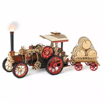 Build a Moving 3D Wooden Steam Locomotive Model Kit